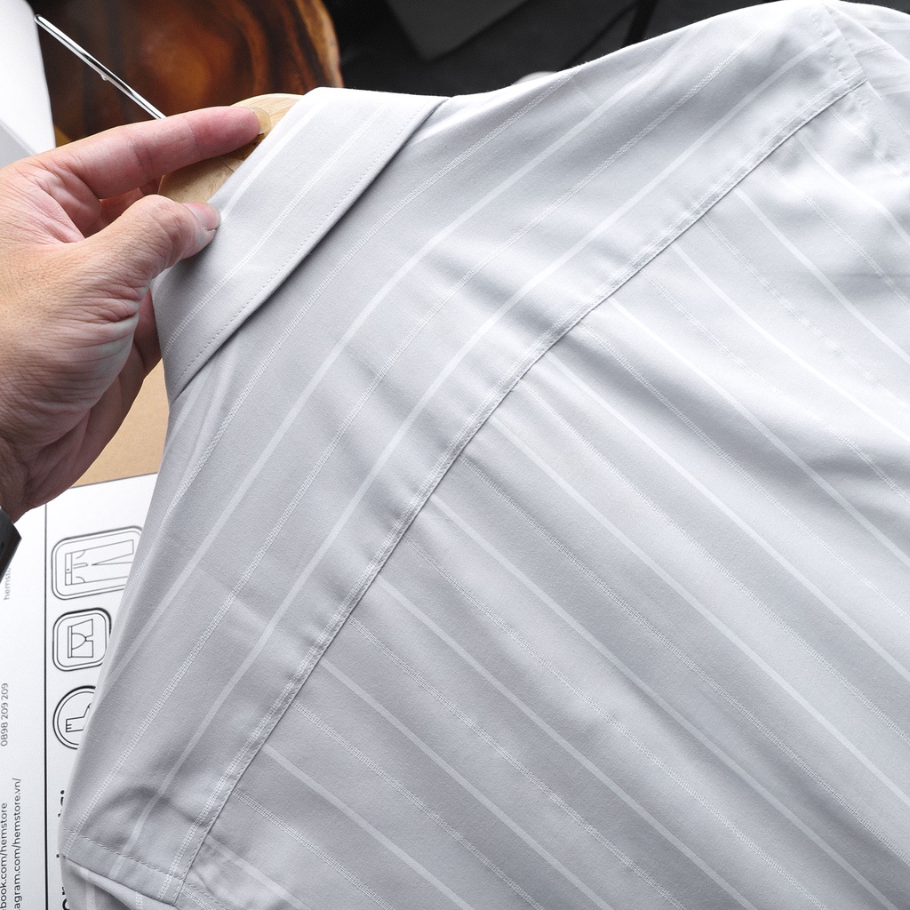 Sơ mi nam sọc 4 màu chất cotton tay dài có túi trước ngực SASM63 |SATOSHI|