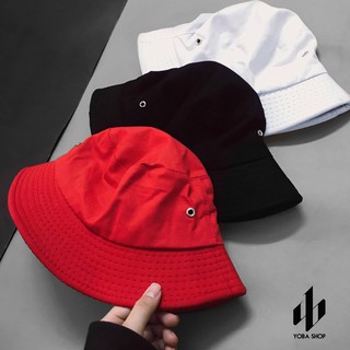 NÓN BUCKET TRƠN ĐEN TRẮNG ĐỎ GDRAGON