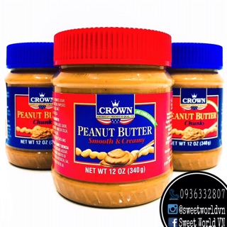 Bơ đậu phộng Crown (340g) - Mỹ