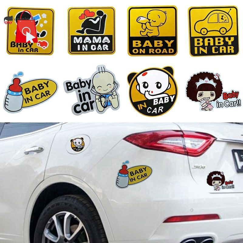 Decal dán trang trí xe hơi Baby In Car hoạt hình siêu đáng yêu 💢Hàng loại 1💢