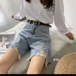 Quần ngố jean bigsize tua lai size30 - size38 cho nữ trên 55kg