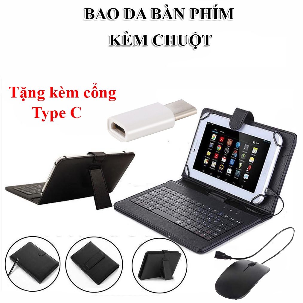 Siêu Sale -Bao da + Bàn phím kèm chuột,Bao da bàn phím Có chuột (điện thoại, ipad) -  Bảo hành 1 đổi 1