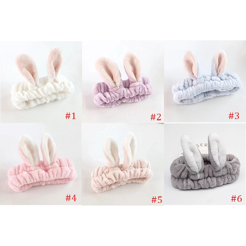 Băng đô tai thỏ giữ tóc rửa mặt đáng yêu cho nữ