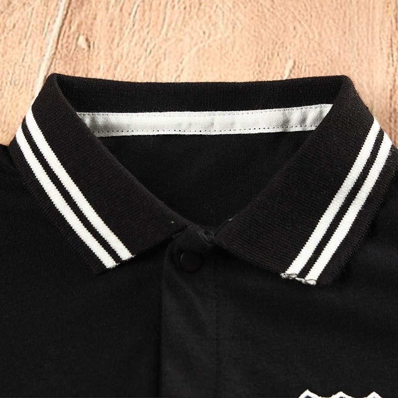 Bộ Áo Liền Quần Polo Bằng Cotton Tay Ngắn Thời Trang Mùa Hè Phong Cách Hàn Quốc Dành Cho Bé Trai