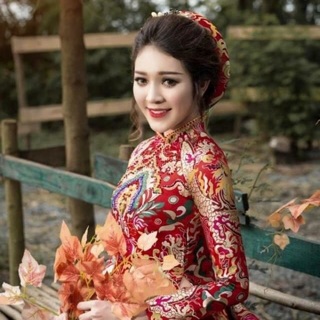 Có 3xl - set áo dài truyền thống cổ trụ hoạ tiết hoàng cung