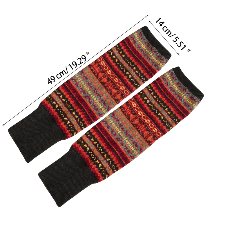 Youyo Vớ Dệt Kim Dài Qua Gối Giữ Ấm Chân Kẻ Sọc Nhiều Màu Phong Cách Bohemian Cho Nữ