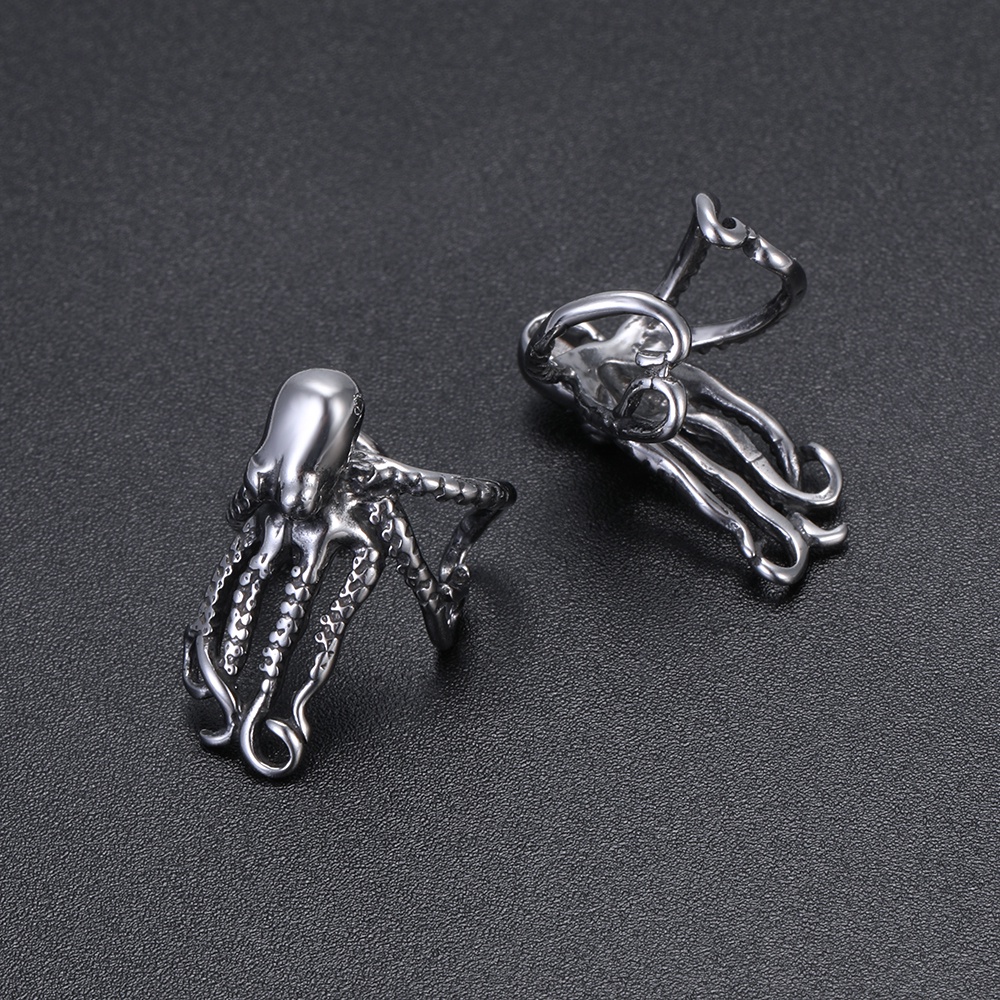 Set 2 khuyên vành tai hình bạch tuộc 316L bằng thép không gỉ phong cách hip hop