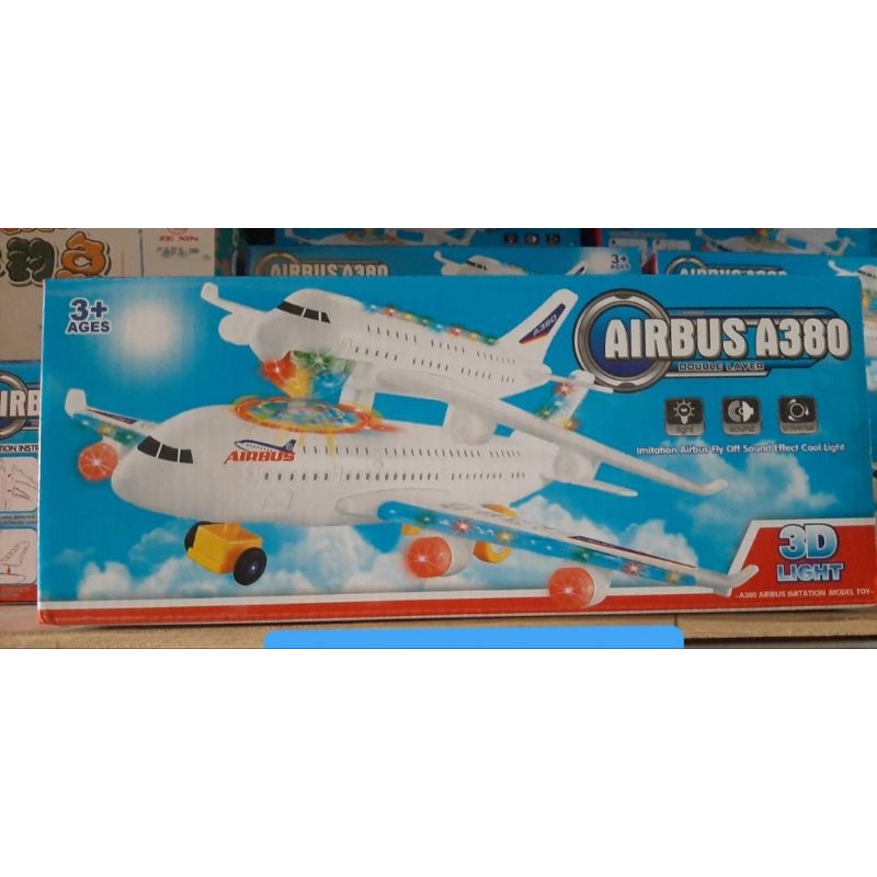 Máy bay airbus A380 gồm 2 tầng có đèn và âm thanh loại to