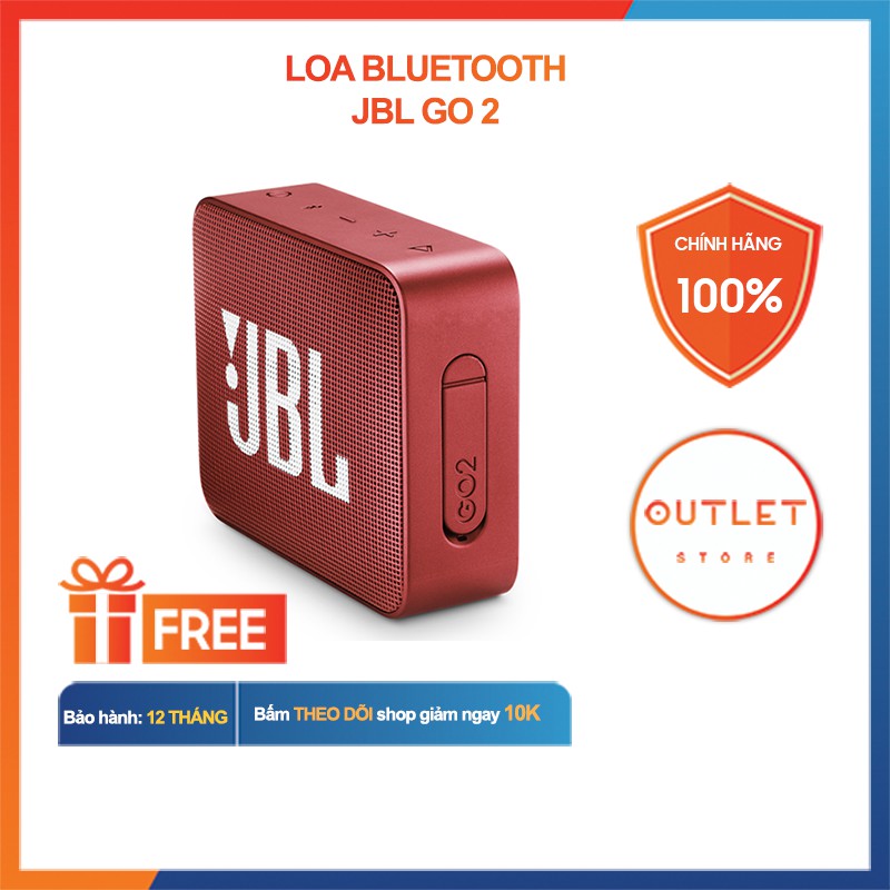 Loa bluetooth mini JBL Go 2 - 3.1W, fullbox new 100%, chống nước tiêu chuẩn IPX7