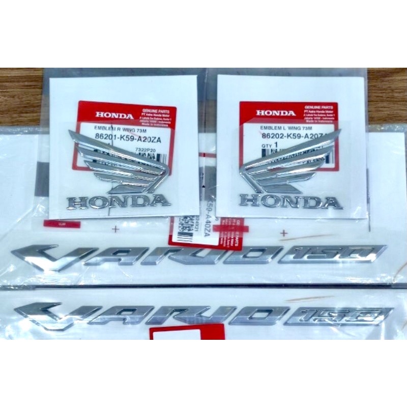 Tem chữ Vario 150, tem chữ Honda cánh chim Vario 125  nhập khẩu Indonesia