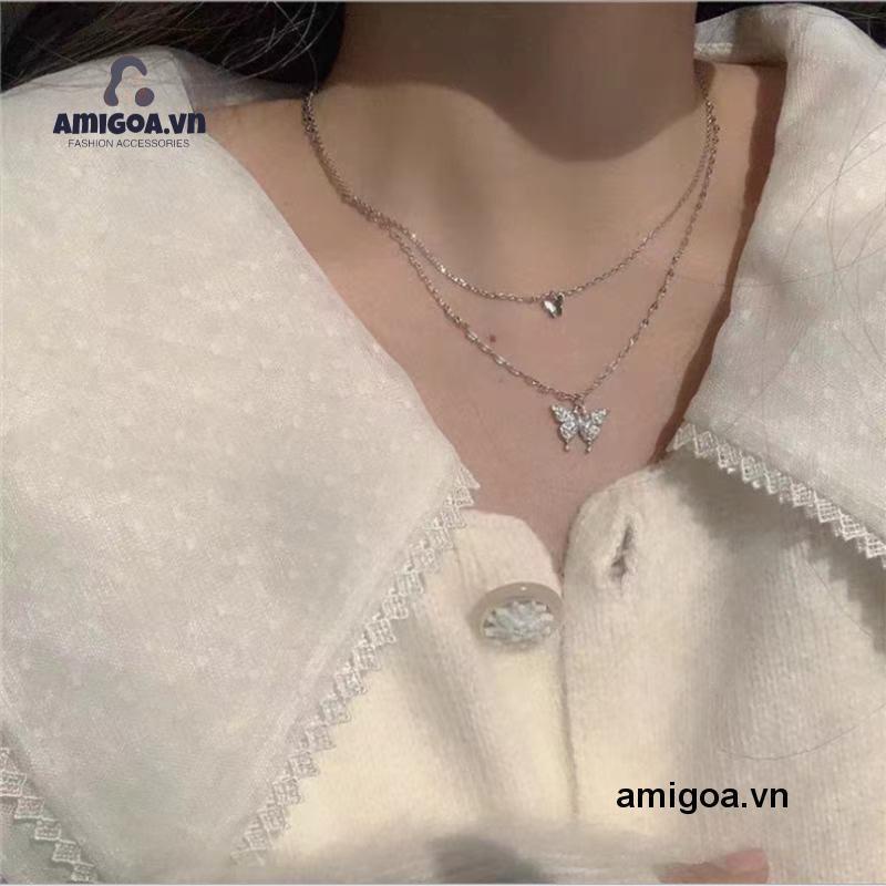 ✨✨vòng cổ Choker Mặt Trái Tim Và Bướm Đơn Giản Thời Trang Hàn Quốc Cho Nữ