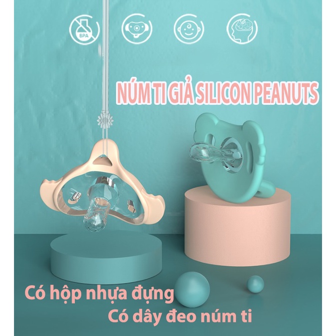 Núm ti giả silicon PEANUTS cho bé yêu