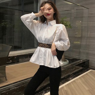 Áo Sơ Mi + Đai Báo Thắt Eo Sang Trọng Hàn Quốc Ulzzang