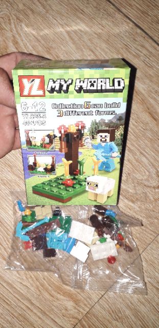 Lắp ráp 1 hộp LegoMinecraft MyWord 825 có 40 chi tiết bằng nhựa ABS rất đẹp