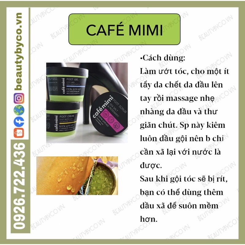 Tẩy tế bào chết cho da đầu CAFE MIMI (Da thường / Siêu dầu) | BigBuy360 - bigbuy360.vn
