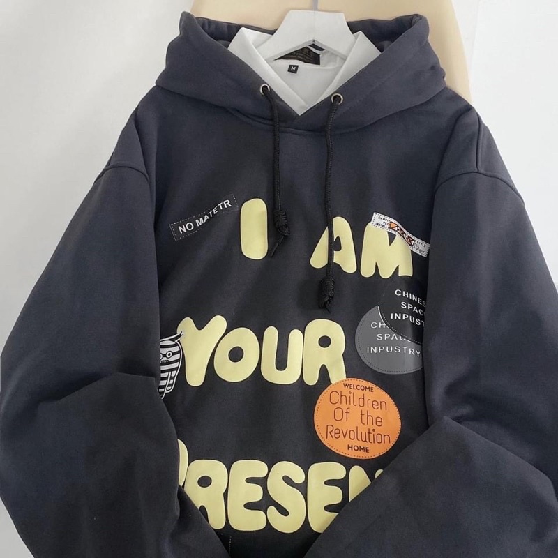 (CÓ SẴN) Áo Hoodie Nỉ bông PRESENT form rộng unisex (nam nữ mặc được) | BigBuy360 - bigbuy360.vn