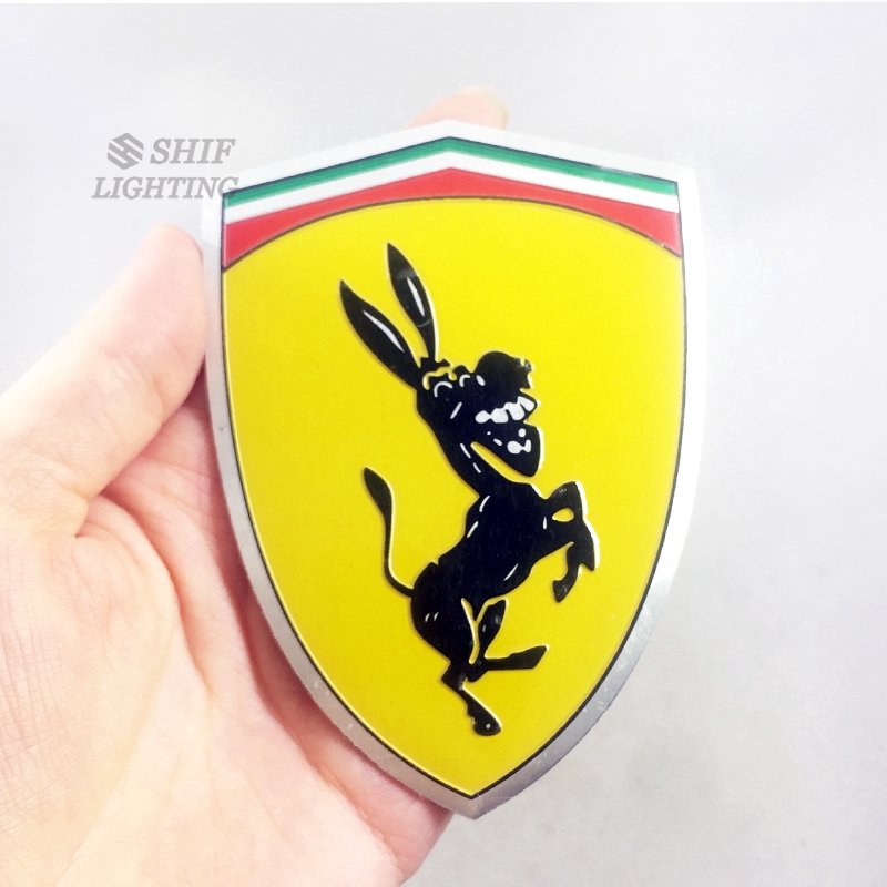 FERRARI 1 Miếng dán Logo Donkey bằng nhôm trang trí xe hơi