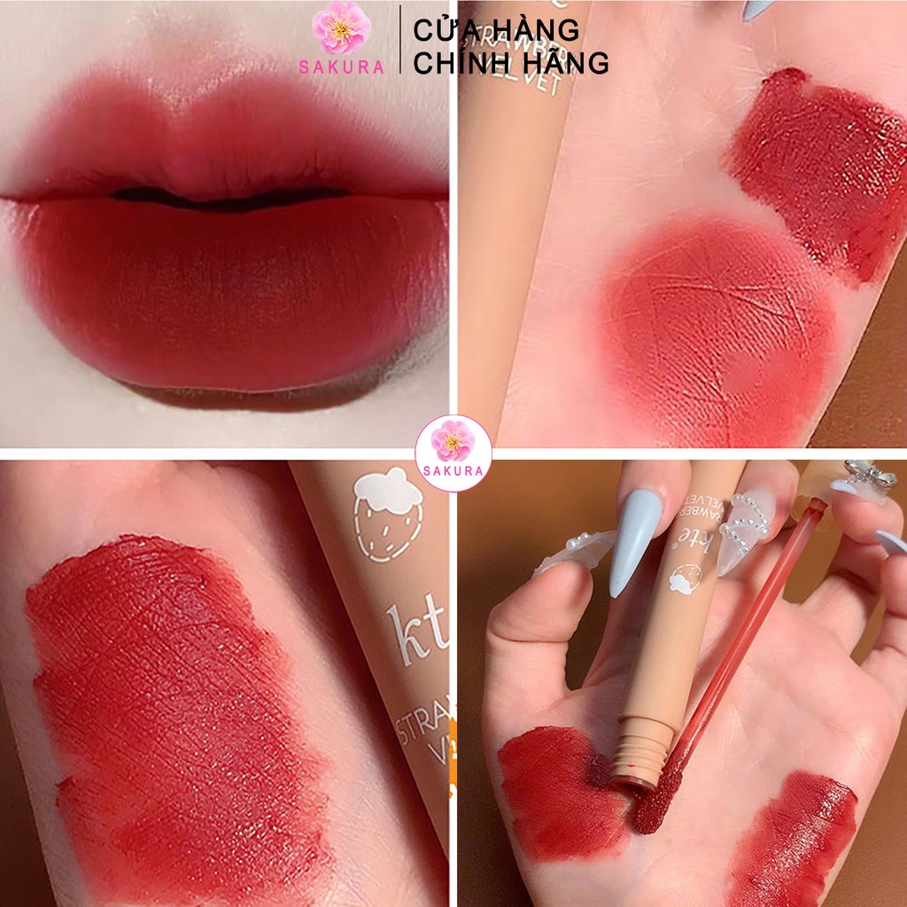 Son kem lì bóng tint môi Kte dưỡng ẩm màu nhung mịn cute trang điểm học sinh nội địa trung SAKURA