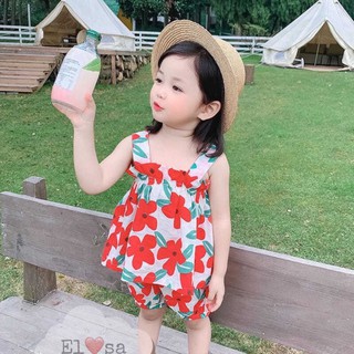 Quần áo bé gái - Set bộ hoa nhí 2 màu siêu xinh cho bé 1-5 Tuổi