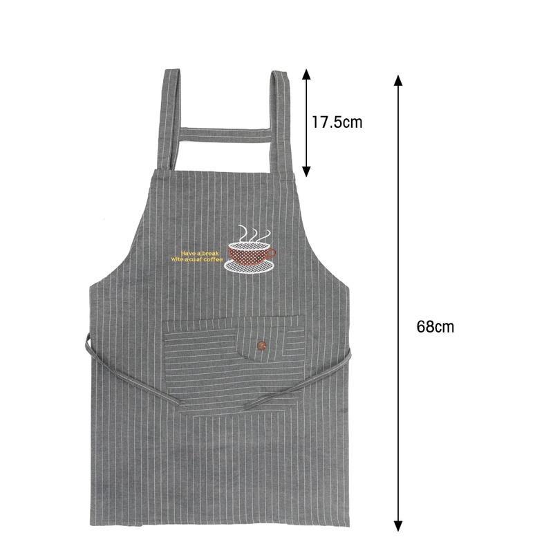 Tạp Dề Bằng Cotton Và Lanh Chống Dầu Mỡ Thiết Kế Thời Trang Cho Nữ