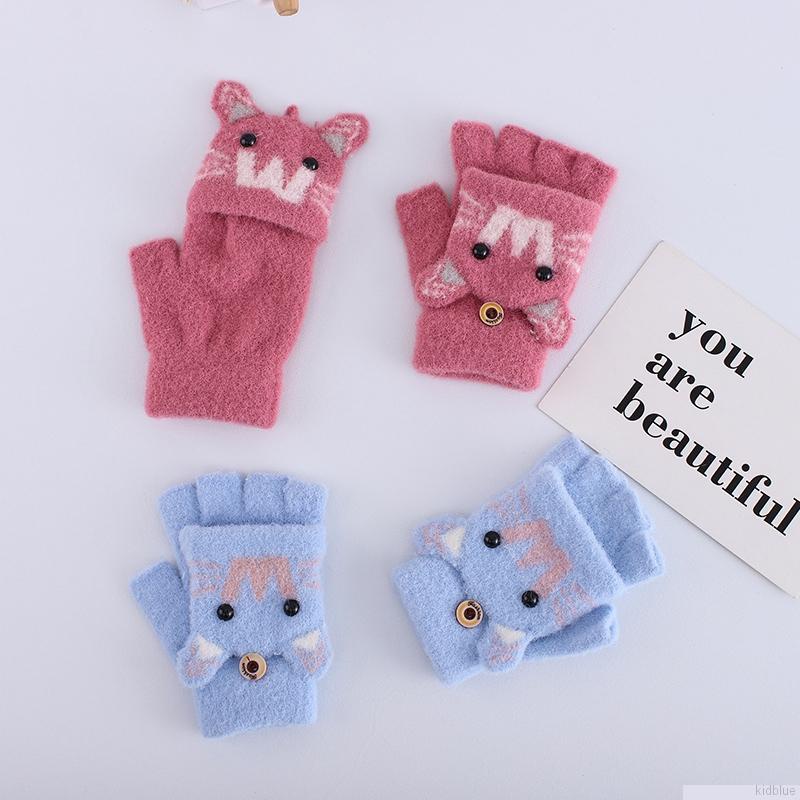 Găng tay mềm hở ngón họa tiết hoạt hình dễ thương cho bé