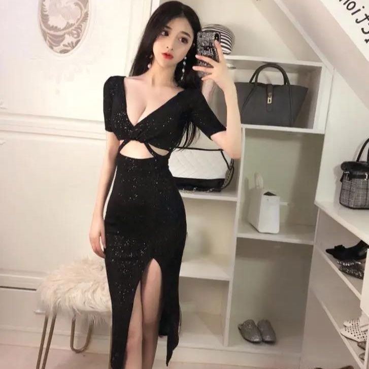 Đầm Xẻ Tà Ôm Dáng Thời Trang Hè Thu Quyến Rũ Cho Nữ