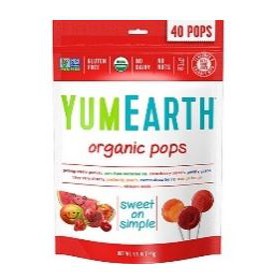 Kẹo mút hữu cơ 4 hương vị trái cây Yumearth gói 241g