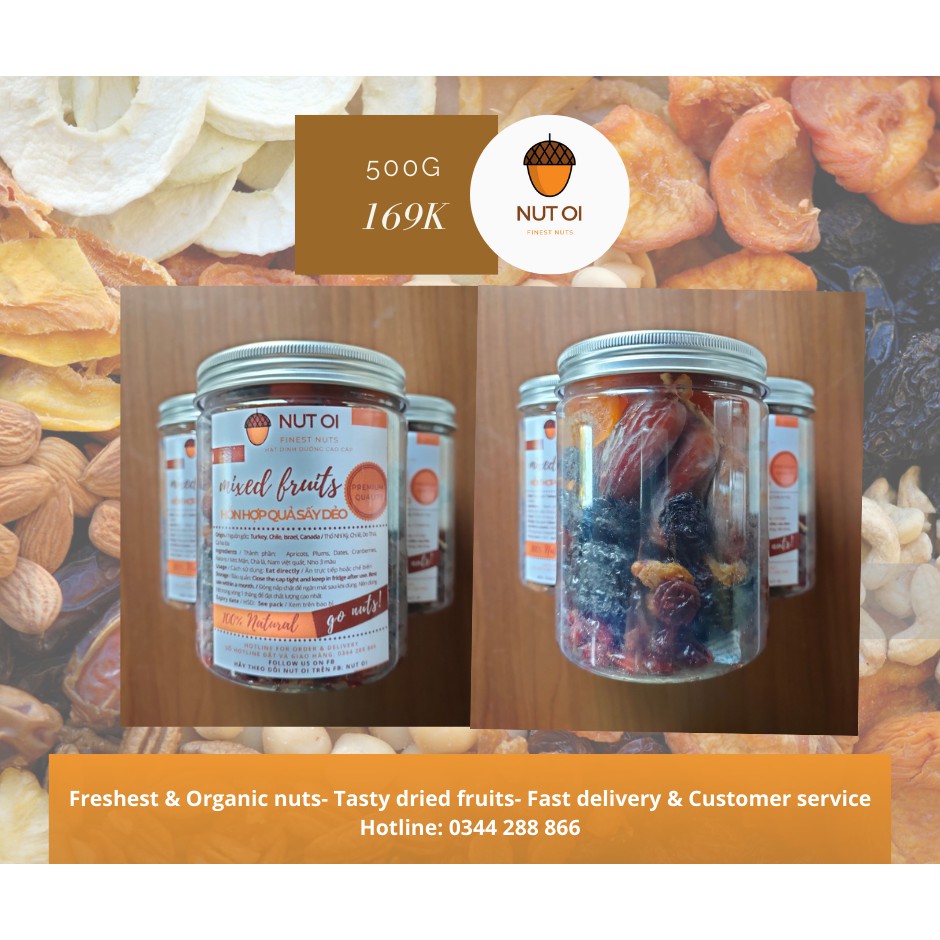 Hạt Dinh Dưỡng Nut Oi - Mixed Hoa quả sấy dẻo 5 loại nhập khẩu