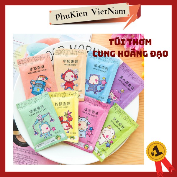 Túi Thơm Mini 12 Cung Hoàng Đạo Để Tủ Quần Áo, Giày Dép (Mẫu Ngẫu Nhiên)