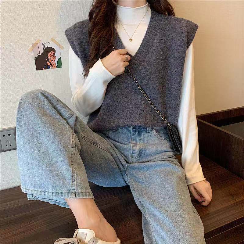 Áo len không tay thời trang mùa thu Hàn Quốc mới dễ phối đồ cho nữ | BigBuy360 - bigbuy360.vn