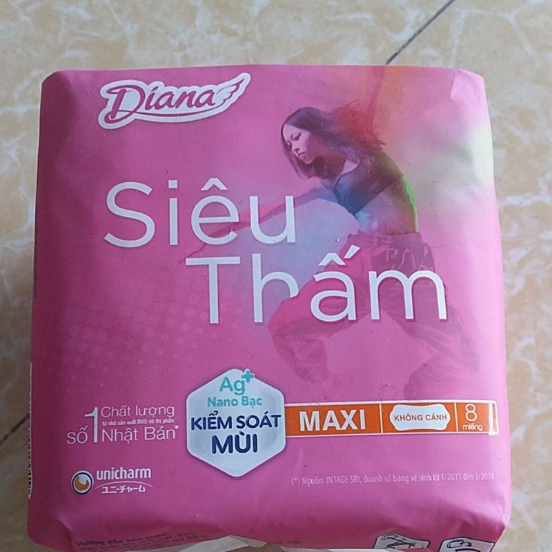Băng vệ sinh Dianna siêu thấm giầy ,mỏng,hành ngày ,chà xanh