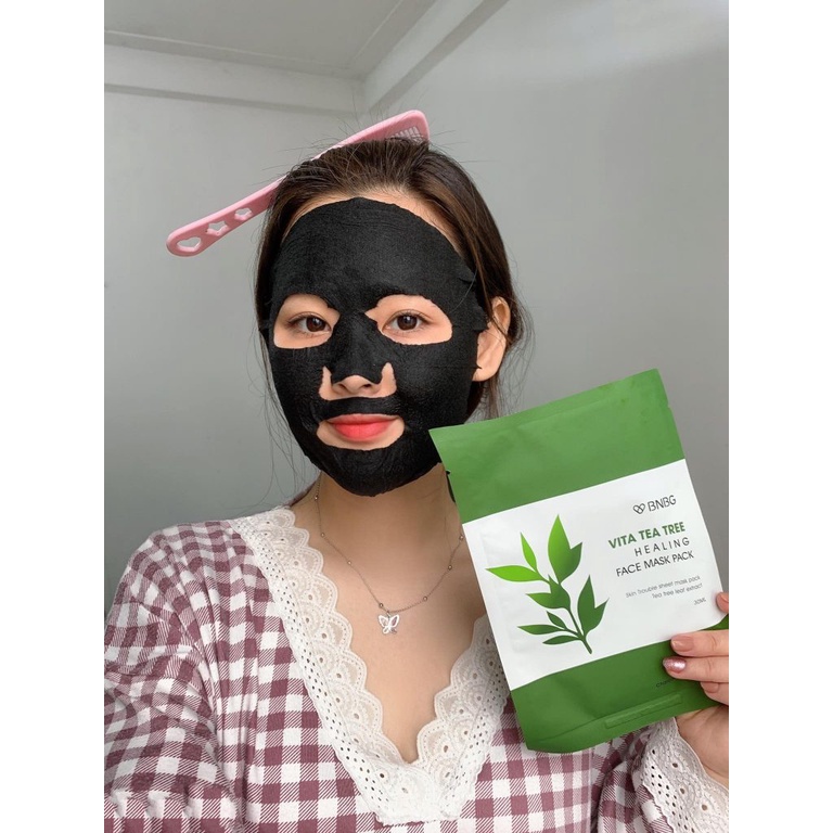 [COMBO 10 MIẾNG] Mặt Nạ BNBG Vita TEA TREE Healing Face Mask Pack Thải Độc Da Giảm Mụn 30ml