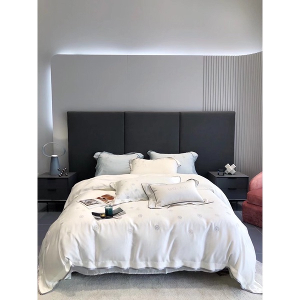 Bộ chăn ga và vỏ gối tencel 120s cao cấp Mùa Decor - Hoạ tiết bông tuyết trắng luxury