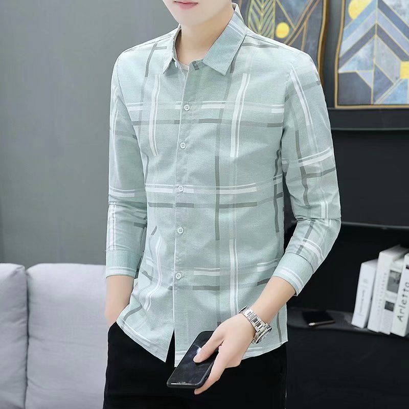 Áo Sơ Mi Nam Tay Dài Kẻ Sọc Thời Trang Hàn Quốc