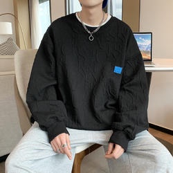 Áo Sweater Cổ Polo Dáng Rộng Phong Cách Thời Trang Hàn Quốc Cho Nam Giới bigsize simple unisex áo dài tay top