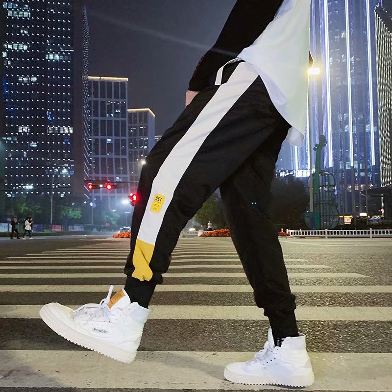 Men's fashion wide leg sports pants