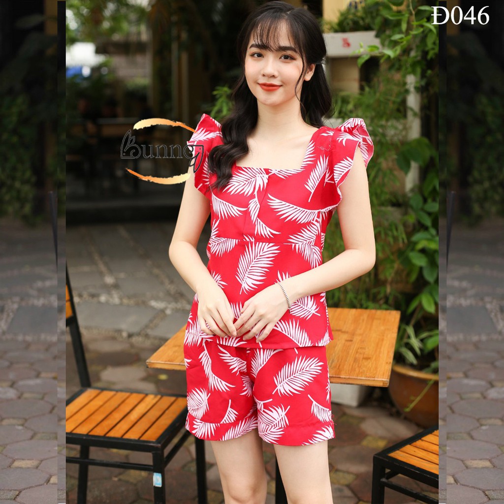 [Bunny] Đồ bộ mặc nhà hè, đồ bộ nữ mẫu quần đùi áo 2 dây xinh xắn