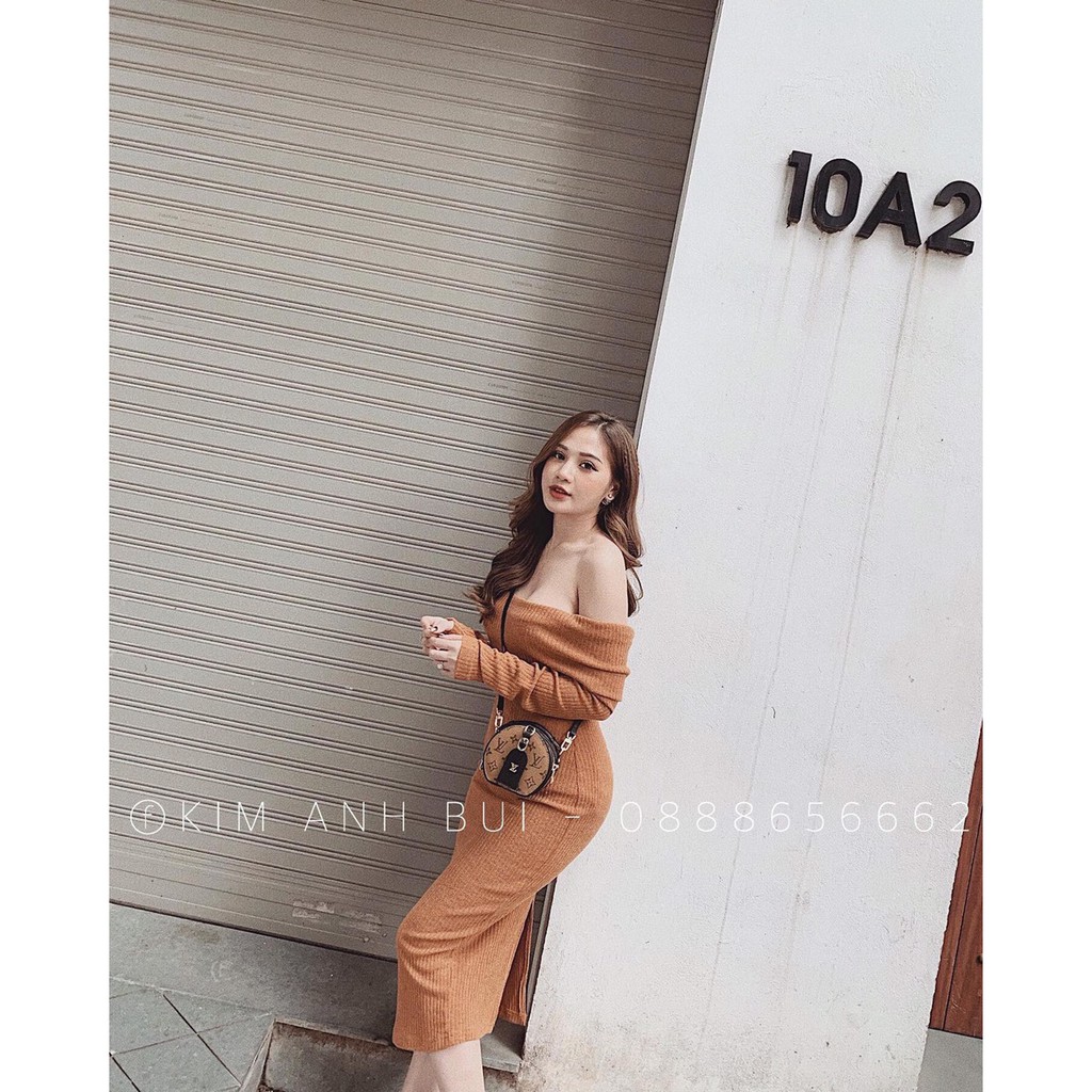 VÁY LEN BODY TRỄ VAI xẻ sau