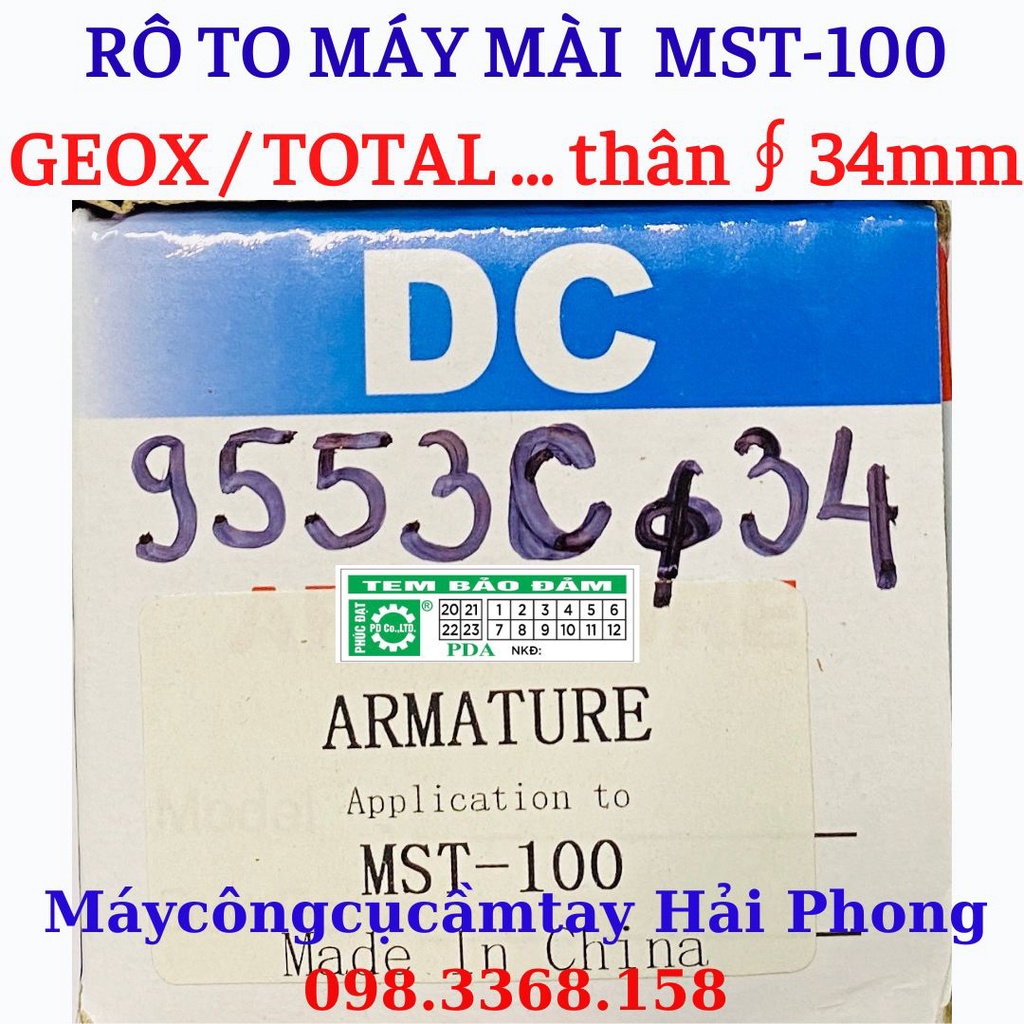 Rô to máy mài góc ToTal Ф100 - Geox Ф100 - Mod.9553C Ф34 mm - ....