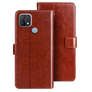 Ốp Điện Thoại Da PU Nắp Lật Dạng Ví Cho OPPO A15 CPH2185 A15S