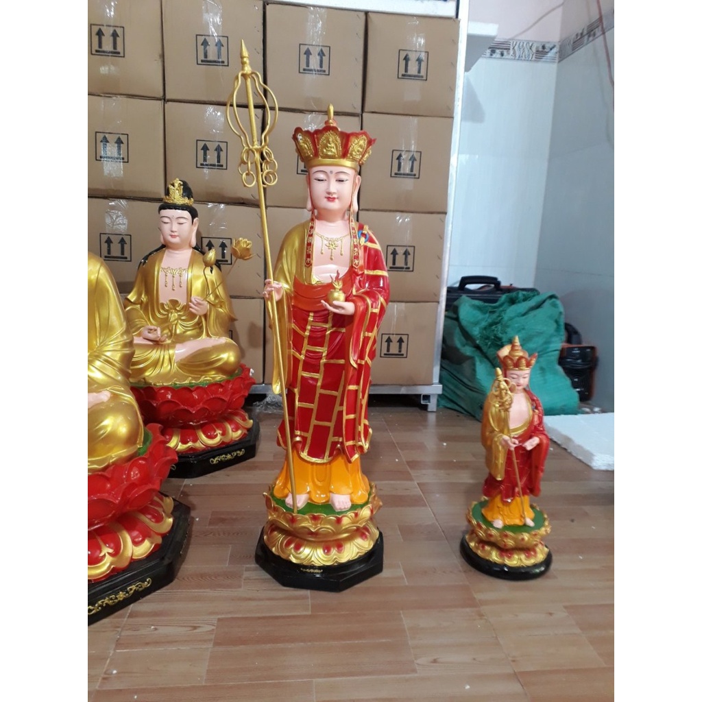 Tượng Địa Tạng Vương Bồ Tát – Đứng cao 70cm – Màu Vàng