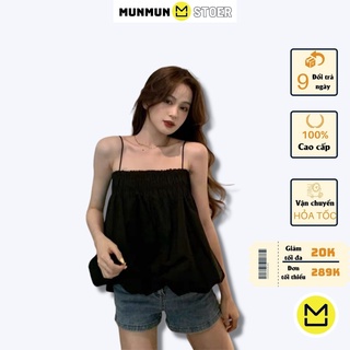 Áo hai dây croptop munmun dúm chất đũi cực xinh nhiều màu