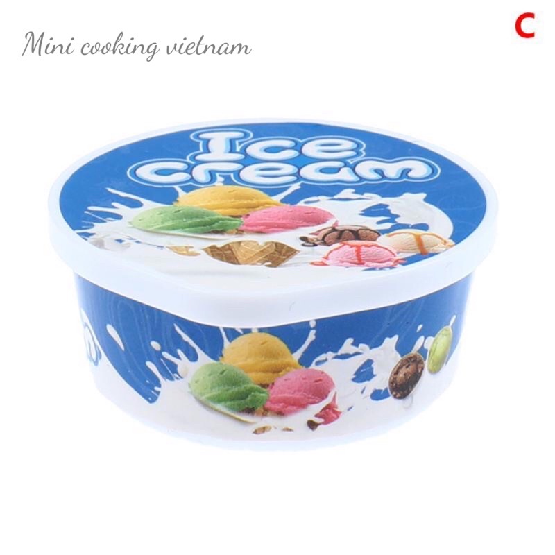 Mô hình hộp kem - mì ly - mì tô mini cho nhà búp bê / Mini cooking vietnam
