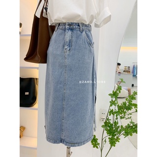 Chân váy jean xẻ bên [ Hình shop chụp]