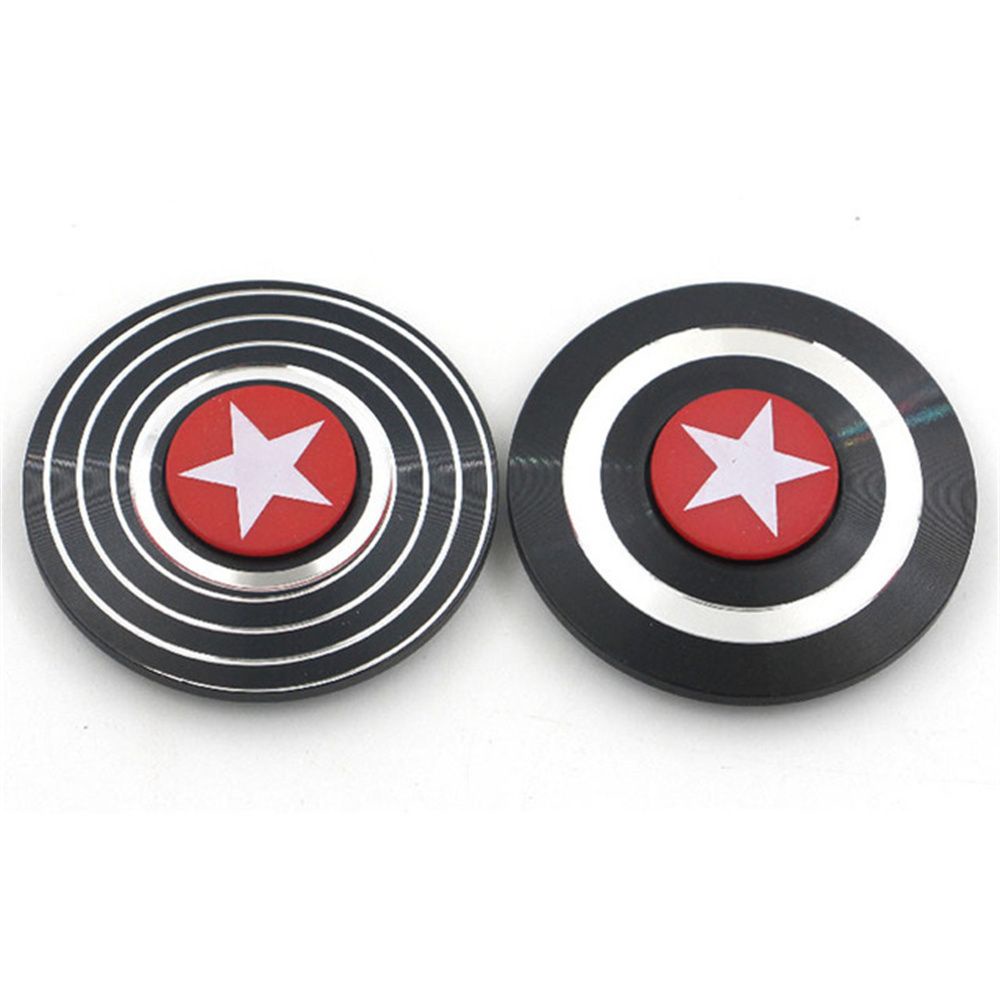 Con quay Fidget Spinner hình tròn bằng kim loại họa tiết Captain America cổ điển giảm căng thẳng
