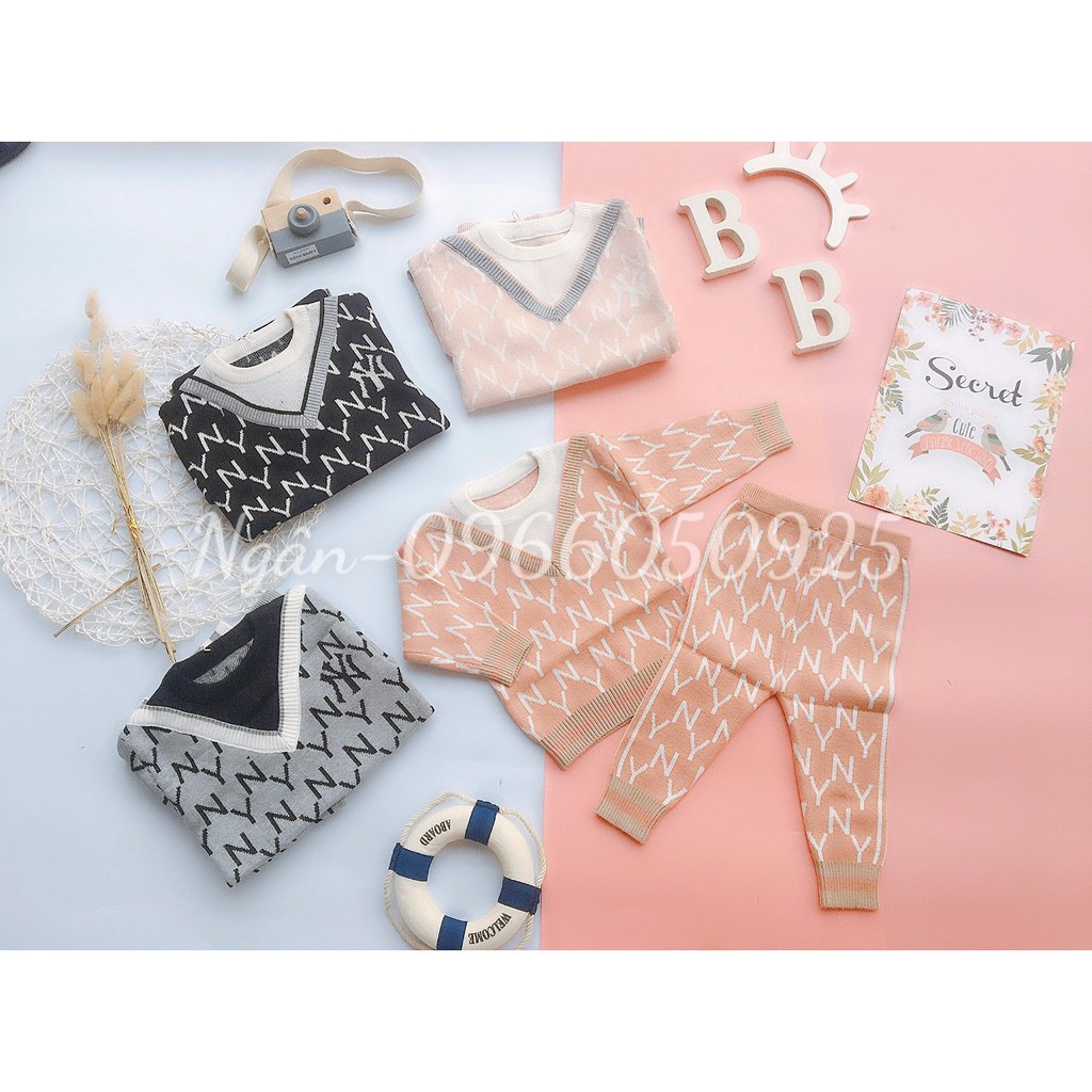 Set bộ len hàng quảng châu cao cấp cho bé sơ sinh, Đồ bộ len chất siêu đẹp cao cấp cho bé gái size từ 0 - 2 tuôi