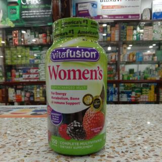 ( Vỏ hộp để đựng) KẸO DẺO VITAFUSION WOMEN'S MULTIVITAMIN 150 viên-