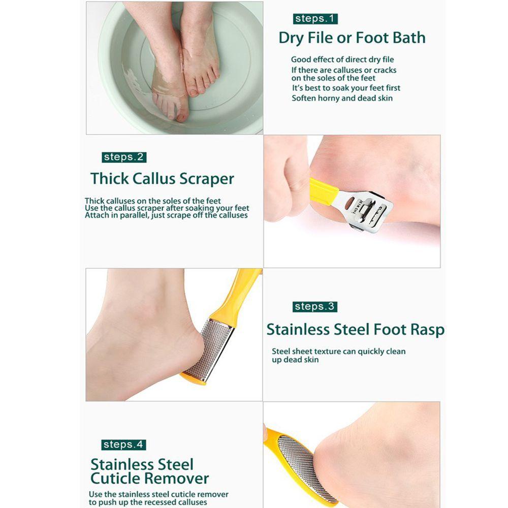 Set 8 / 10 Dụng Cụ Chăm Sóc Móng Chân Tẩy Tế Bào Chết Bằng Thép Không Gỉ Cứng