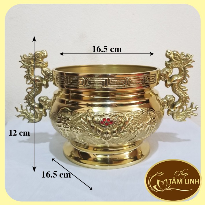 Lư Hương Bằng Đồng Cao 12 cm