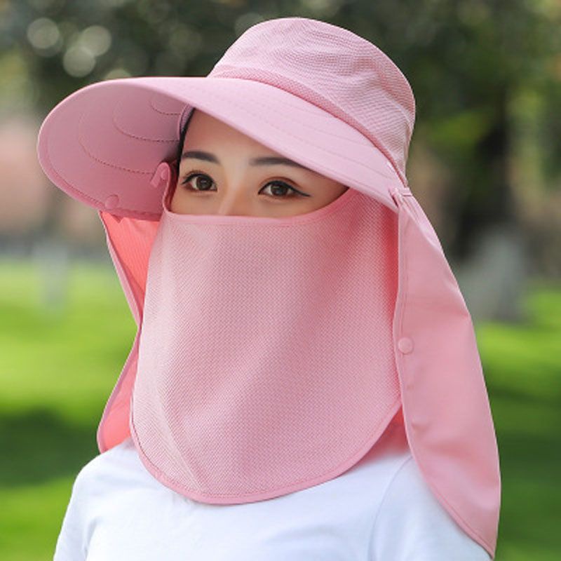 mũ nón lưỡi trai chống nắng, mũ vành rộng có khẩu trang 2 lớp nón che nắng kèm khẩu trang bảo vệ toàn diện mũ trung niên